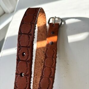 Vintage Western Ranch Brown Leather Belt Hand Made Original